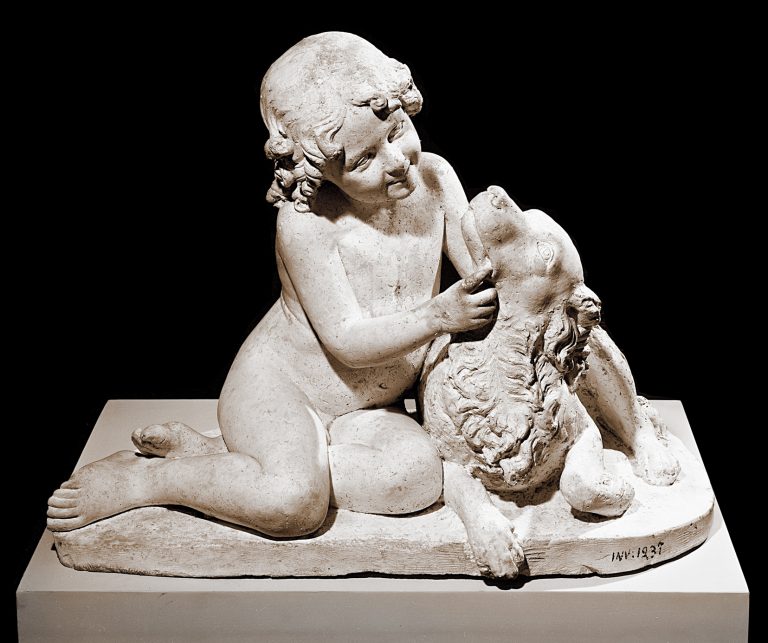 Young Boy with Dog by Luigi Pampaloni, Accademia Artworks