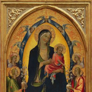 Gherardo Starnina, Madonna in trono col bambino, san Giovanni Battista, san Nicola e angeli