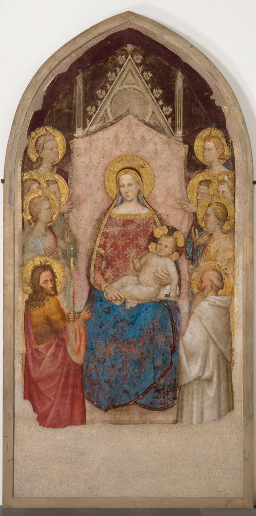 Giottino, Madonna con Bambino in trono fra i santi Giovanni Battista e Bernardo e otto angeli