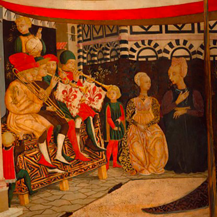 Lo scheggia, Danza di una festa nuziale ("Cassone Adimari")