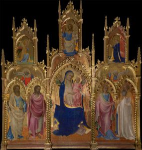 Lorenzo Monaco, Madonna in trono con Bambino e i santi Bartolomeo, Giovanni Battista, Taddeo e Benedetto