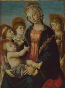 Sandro Botticelli, Madonna con Bambino, San Giovannino e due angeli