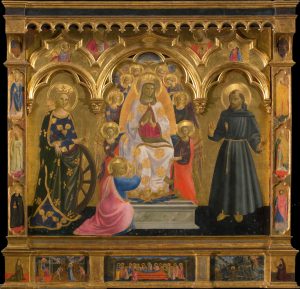 Andrea di Giusto Manzini, Madonna della Cintola fra i santi Caterina d’Alessandria e Francesco d’Assisi
