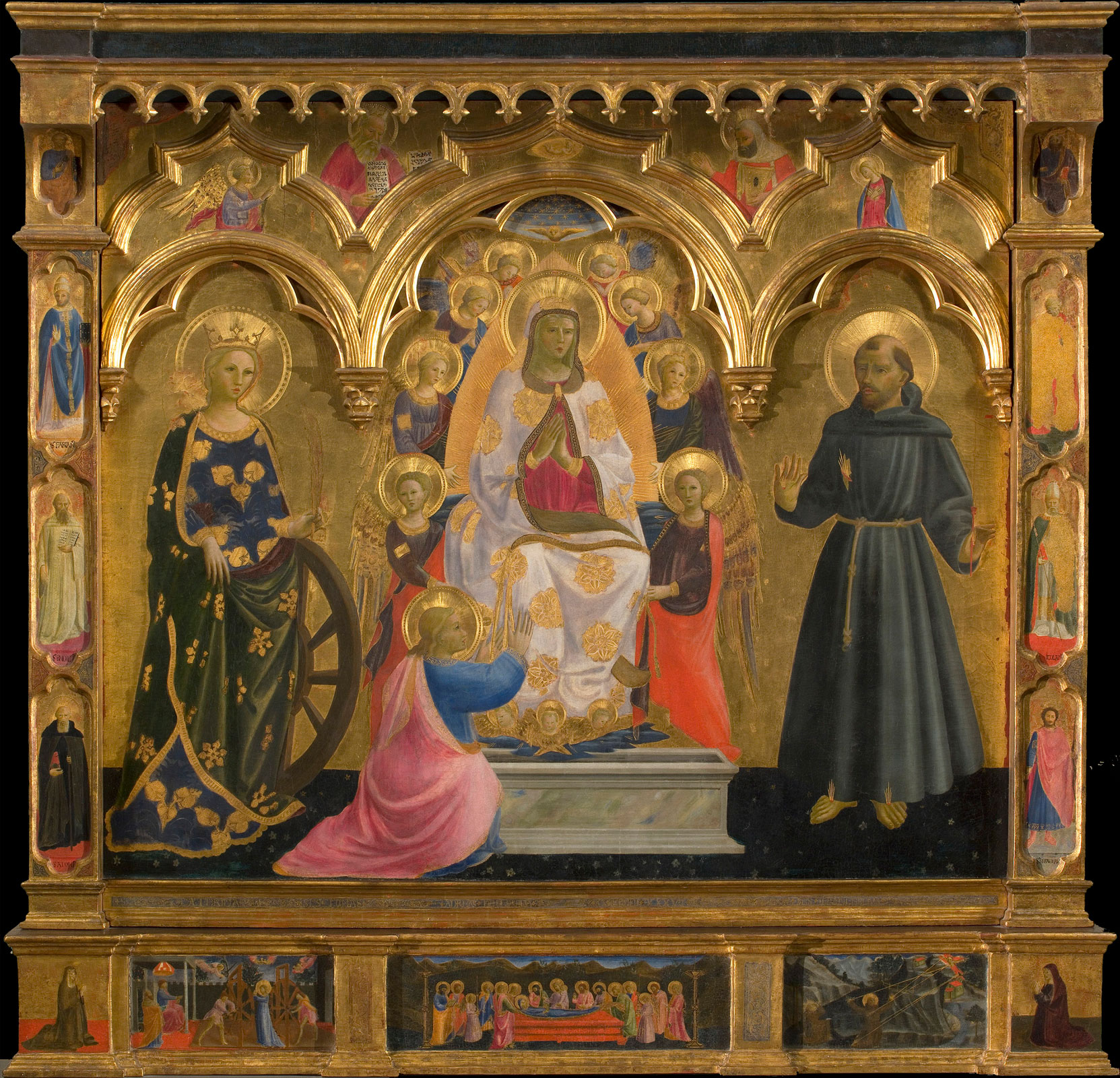 Andrea di Giusto Manzini, Madonna della Cintola fra i santi Caterina d’Alessandria e Francesco d’Assisi