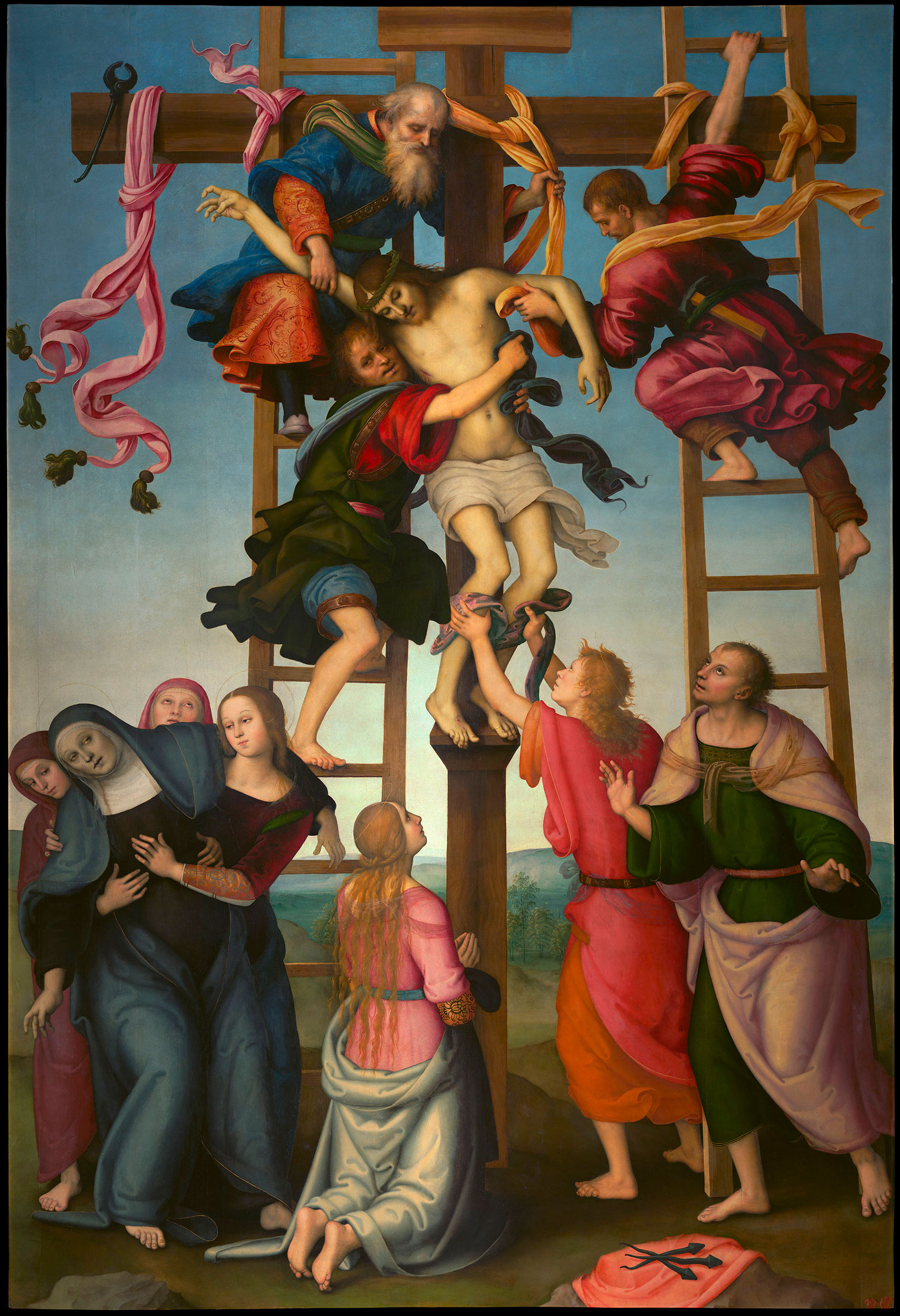 Filippino Lippi, Perugino, Deposizione della Croce