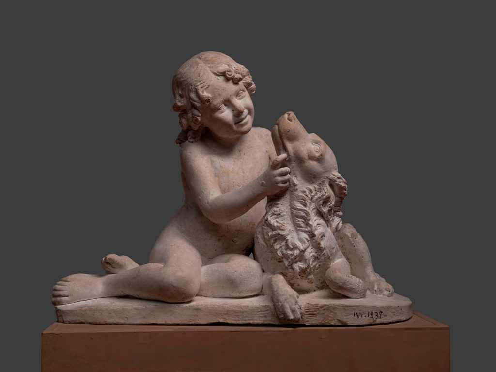 Luigi Pampaloni, Fanciullo che scherza con cane